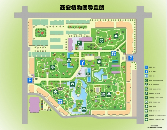 西安植物园游园地图