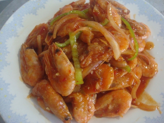 洋葱青椒虾